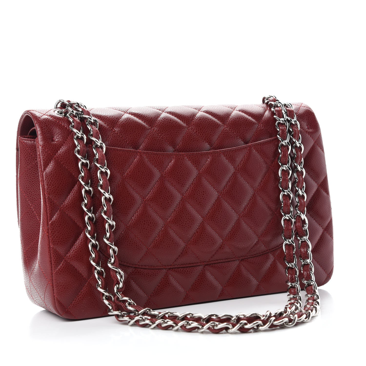 Chanel Caviar Quilted Jumbo Double Flap Dark Red 3 of 13