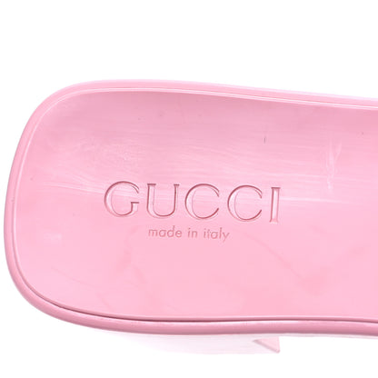 Gucci Rubber Gucci Logo Womens Platform 20/60mm Slide Sandals 38 Wild Rose 7 of 10