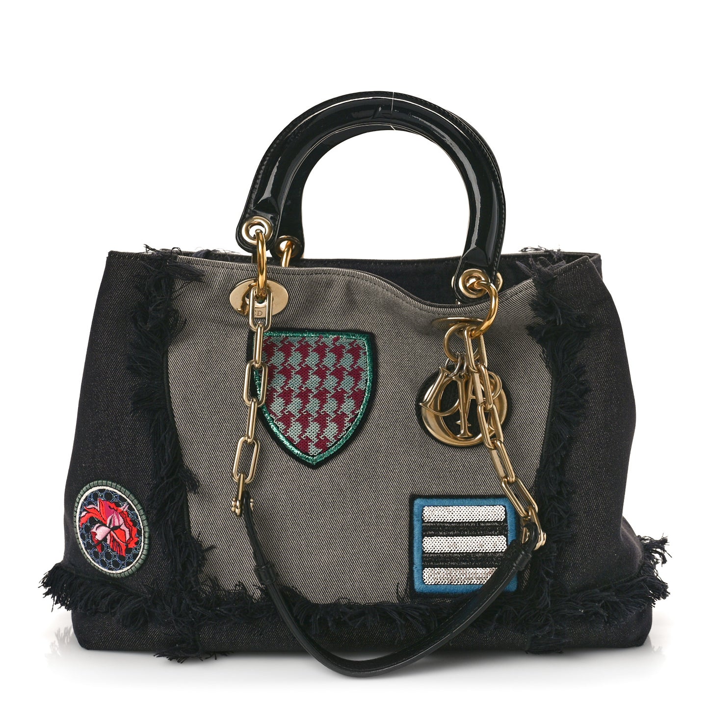 Denim Dior D Light Tote Multi