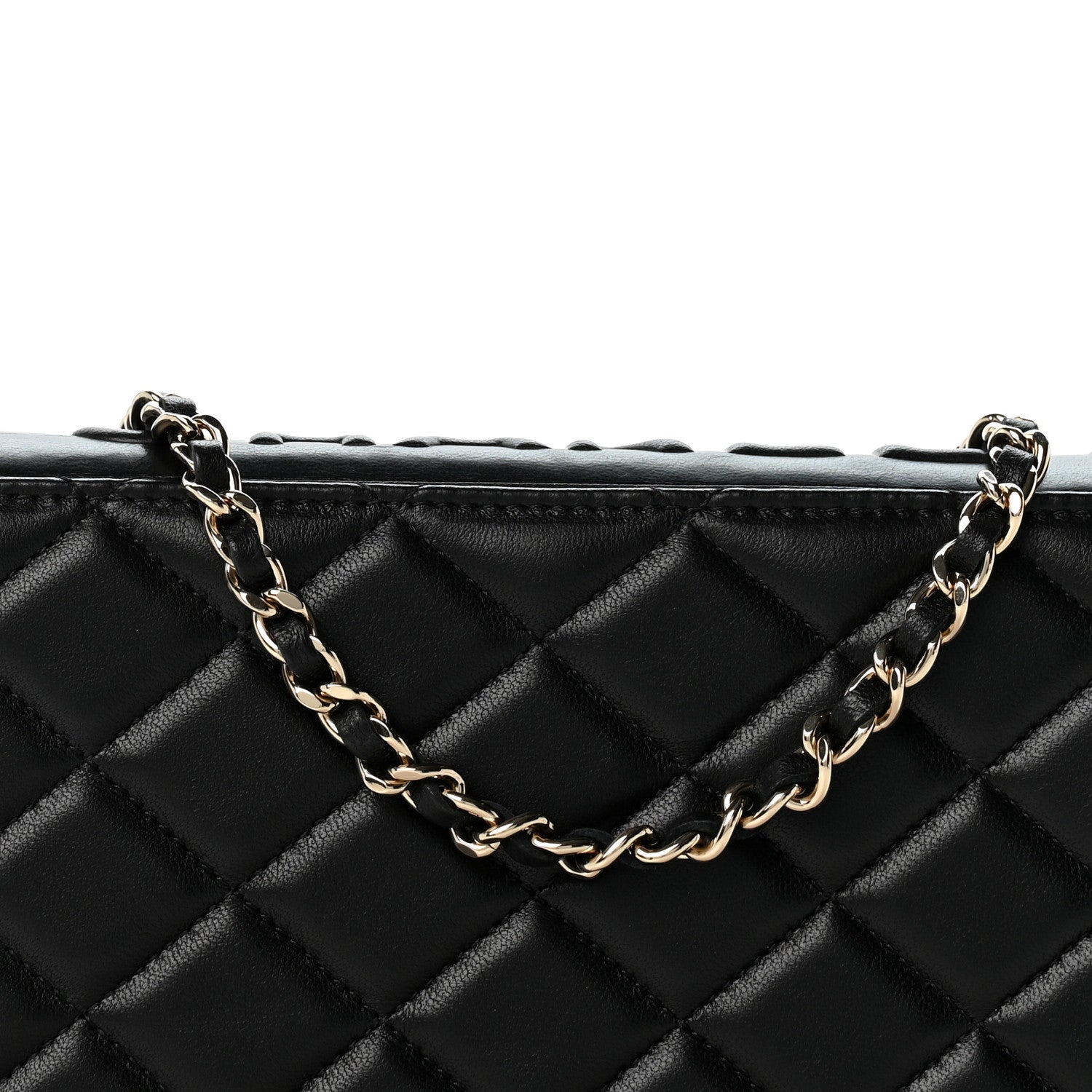 Chanel Lambskin Quilted Book Wallet On Chain WOC Black 9 of 12