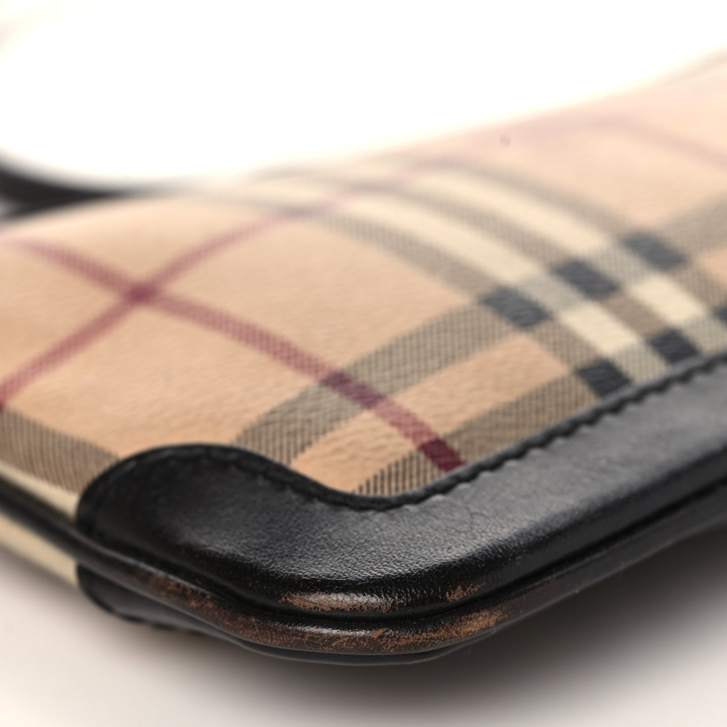 Haymarket Check Small Peyton Crossbody Clutch Bag Chocolate