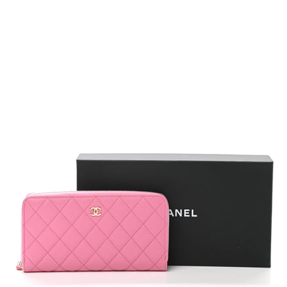 Chanel Caviar Quilted Large Gusset Zip Around Wallet Pink 9 of 9