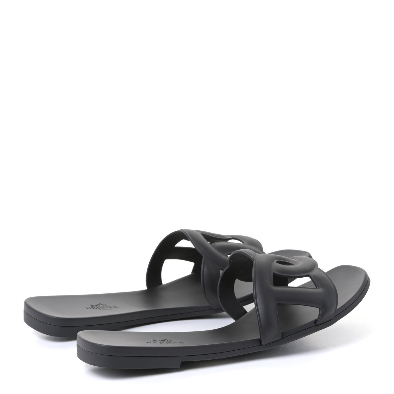 Hermes Rubber Aloha Sandals 40 Black 3 of 4