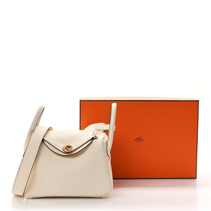 Hermes Taurillon Clemence Mini Lindy 20 Craie 12 of 12