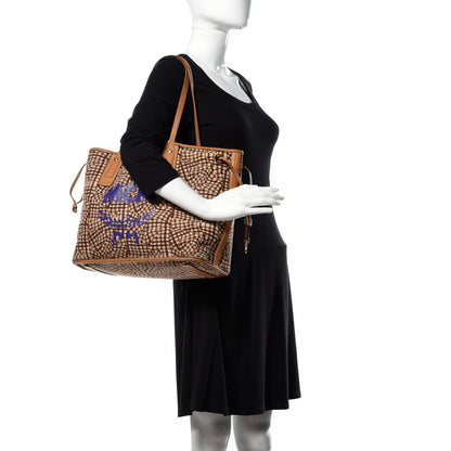 MCM Visetos Medium Liz Reversible Shopper Tote Cognac 2 of 16