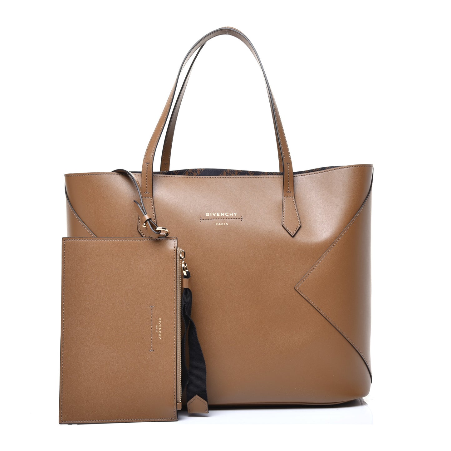 Smooth Calfskin Wing Shopper Tote Military Green