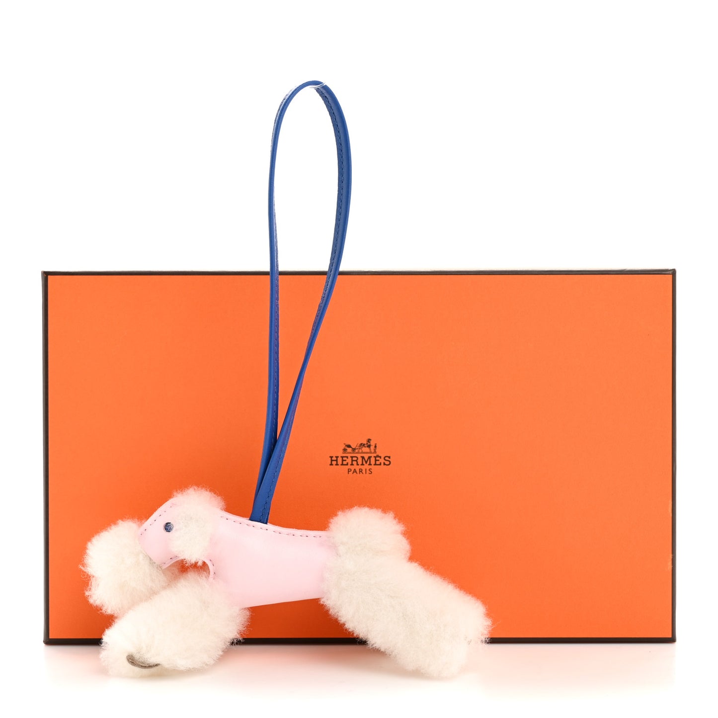 Milo Lambskin Shearling Budy Charm Ecru Rose Darling Bleu France