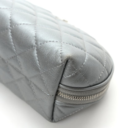 Chanel Metallic Lambskin Quilted Reissue Cosmetic Case Silver 8 of 8