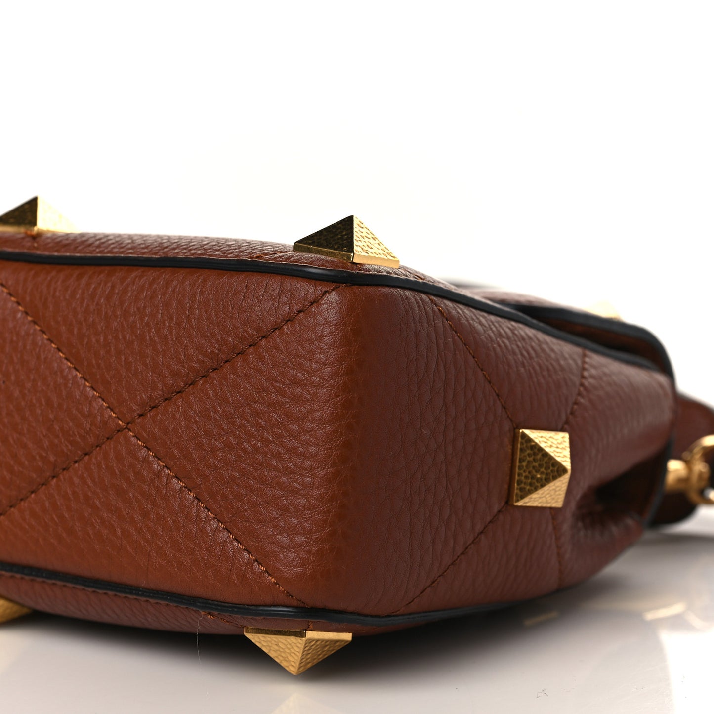 Grained Calfskin Medium Roman Stud Shoulder Bag Selleria