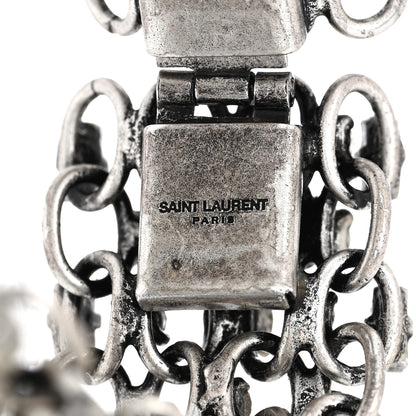 Saint Laurent Crystal Link Chain Bracelet Silver 4 of 5
