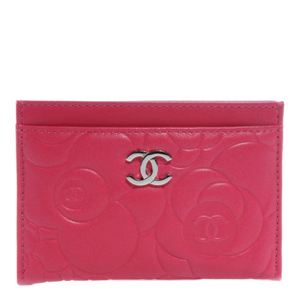 Chanel Lambskin Camellia Card Holder Fuchsia 1 of 8