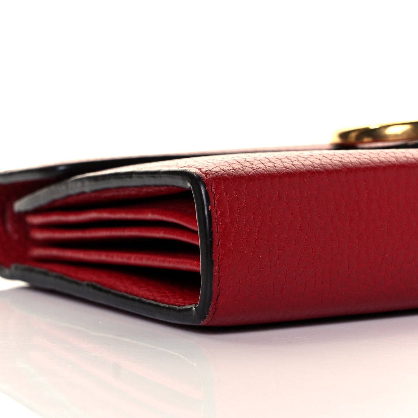 Calfskin GG Marmont Chain Wallet Vulcanic Red
