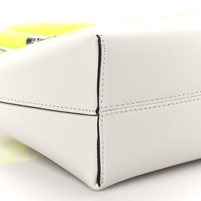 Fendi Vitello King Plexiglass Logo Embossed Mini By The Way Top Handle Boston Bag White Yellow 9 of 10