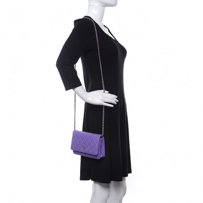 Chanel Caviar Quilted Wallet On Chain WOC Purple 2 of 13