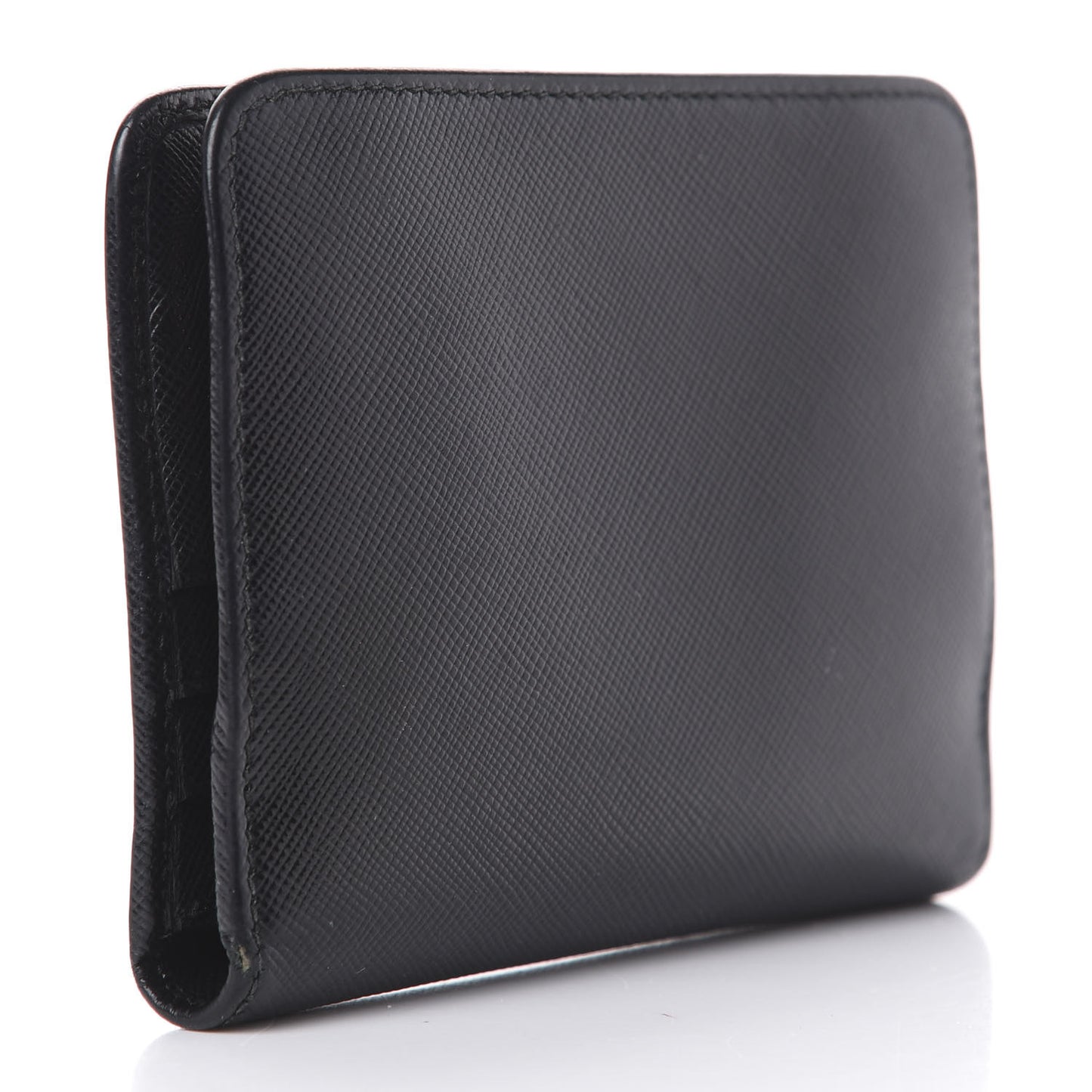 Saffiano Compact Bi-Fold Wallet Black