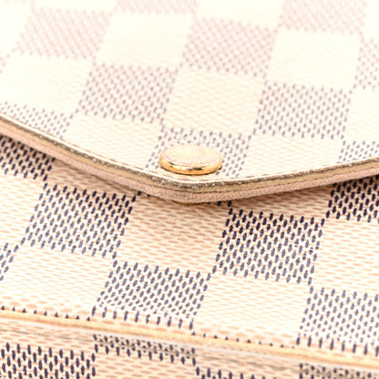 Louis Vuitton Damier Azur Pochette Felicie Chain Wallet Rose Ballerine 12 of 16