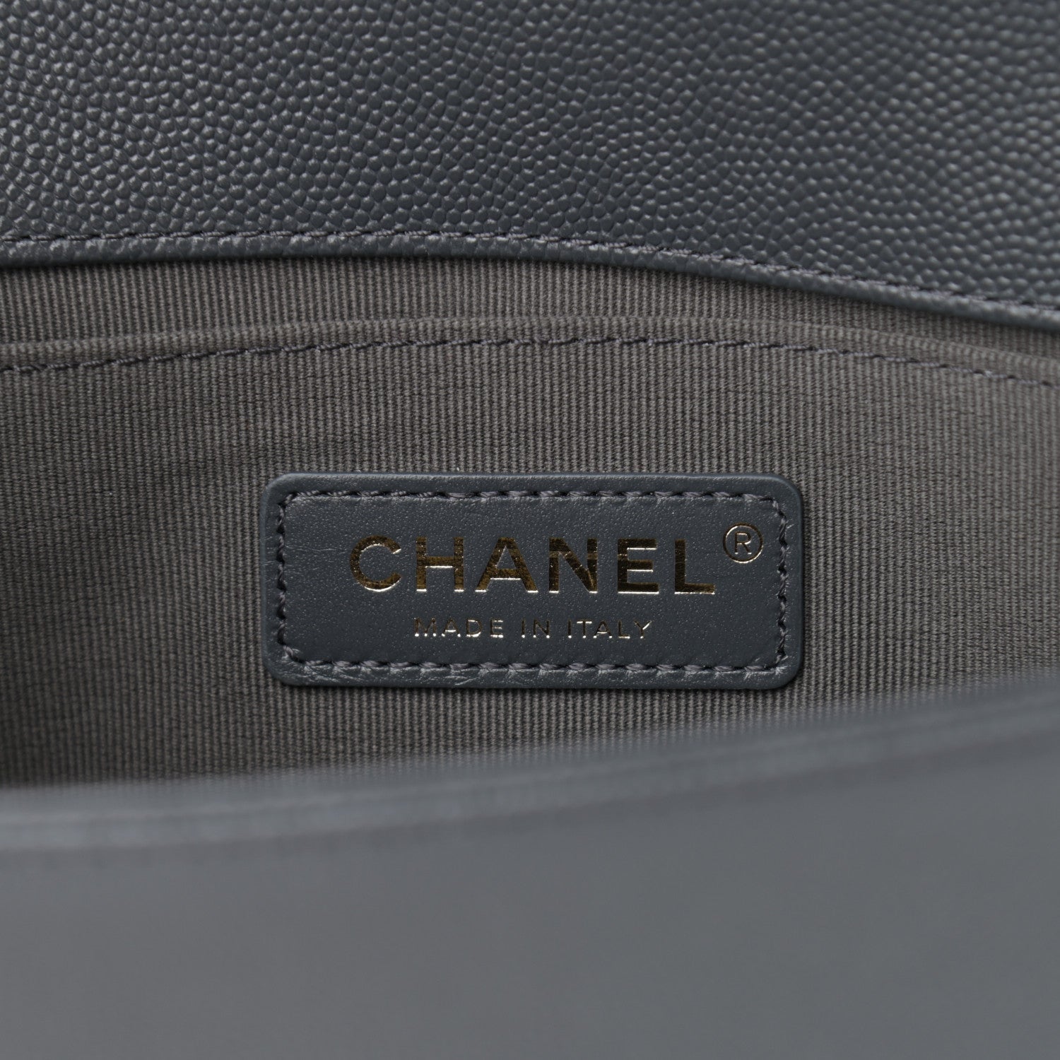 Chanel Caviar Chevron Quilted Small Boy Flap Dark Grey 5 of 11
