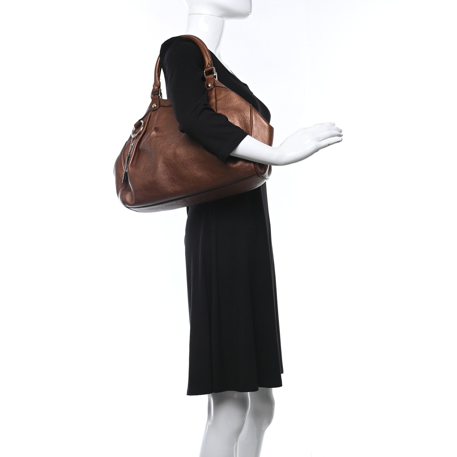 Gucci Metallic Calfskin Medium Sukey Tote Brown 2 of 10