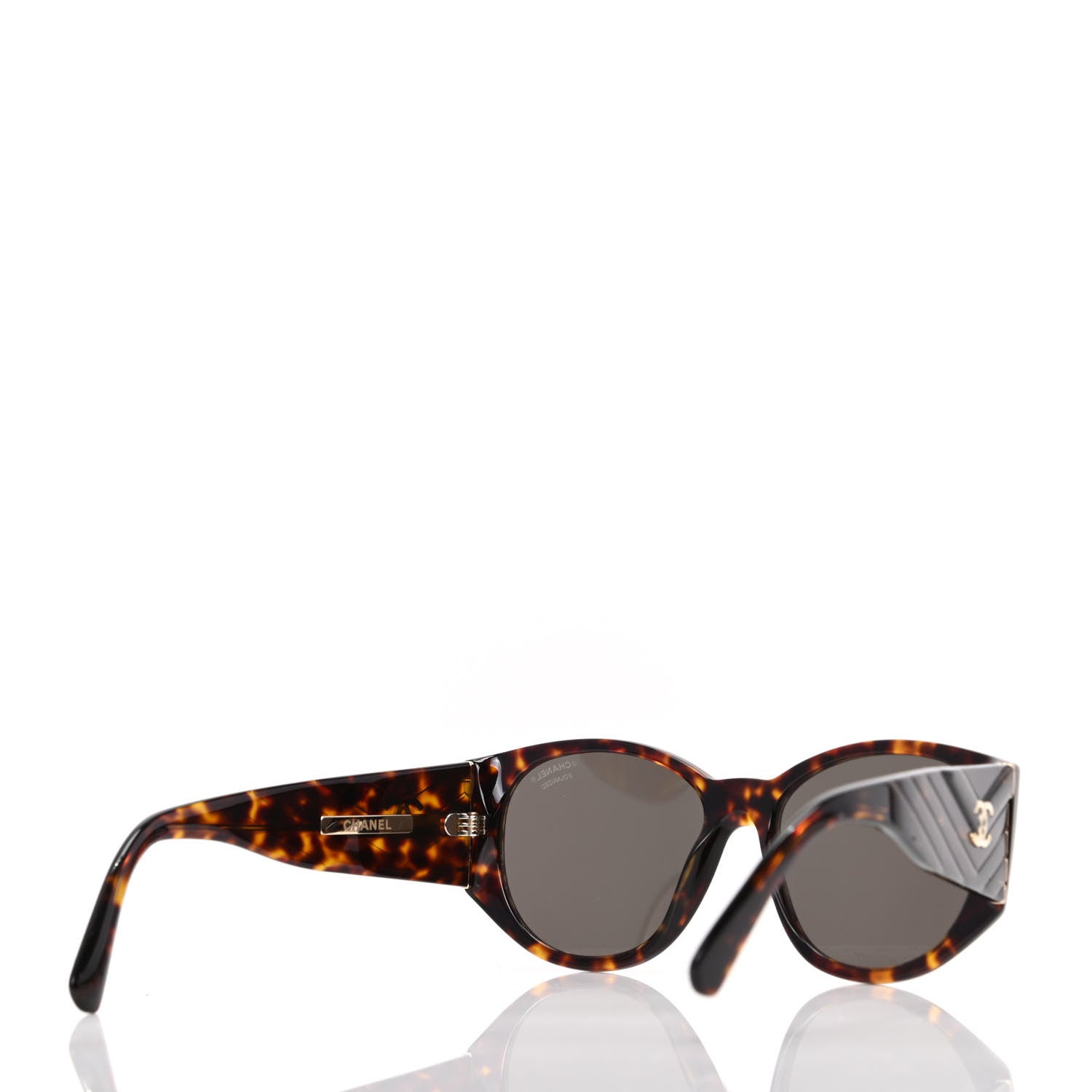 Chanel Acetate Polarized Oval Sunglasses 5411 Brown 4 of 8