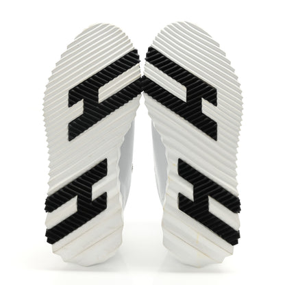 Hermes Goatskin Suede Goatskin Bouncing Sneakers 35 White Black 5 of 9
