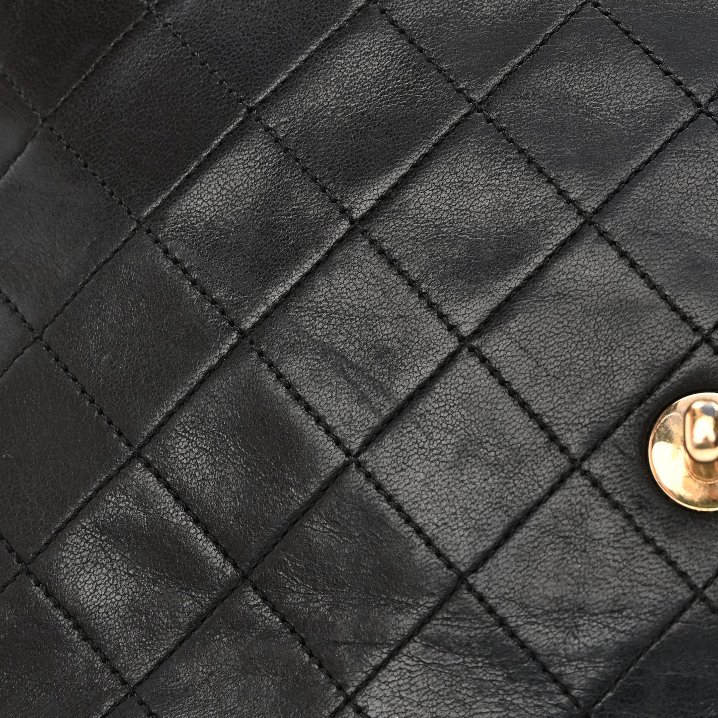 Lambskin Diamond Stitch Envelope Single Flap Black