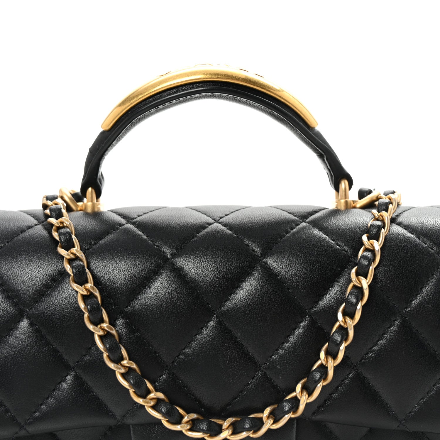 Chanel Lambskin Quilted Metal Mini Top Handle Rectangular Flap Black 7 of 9