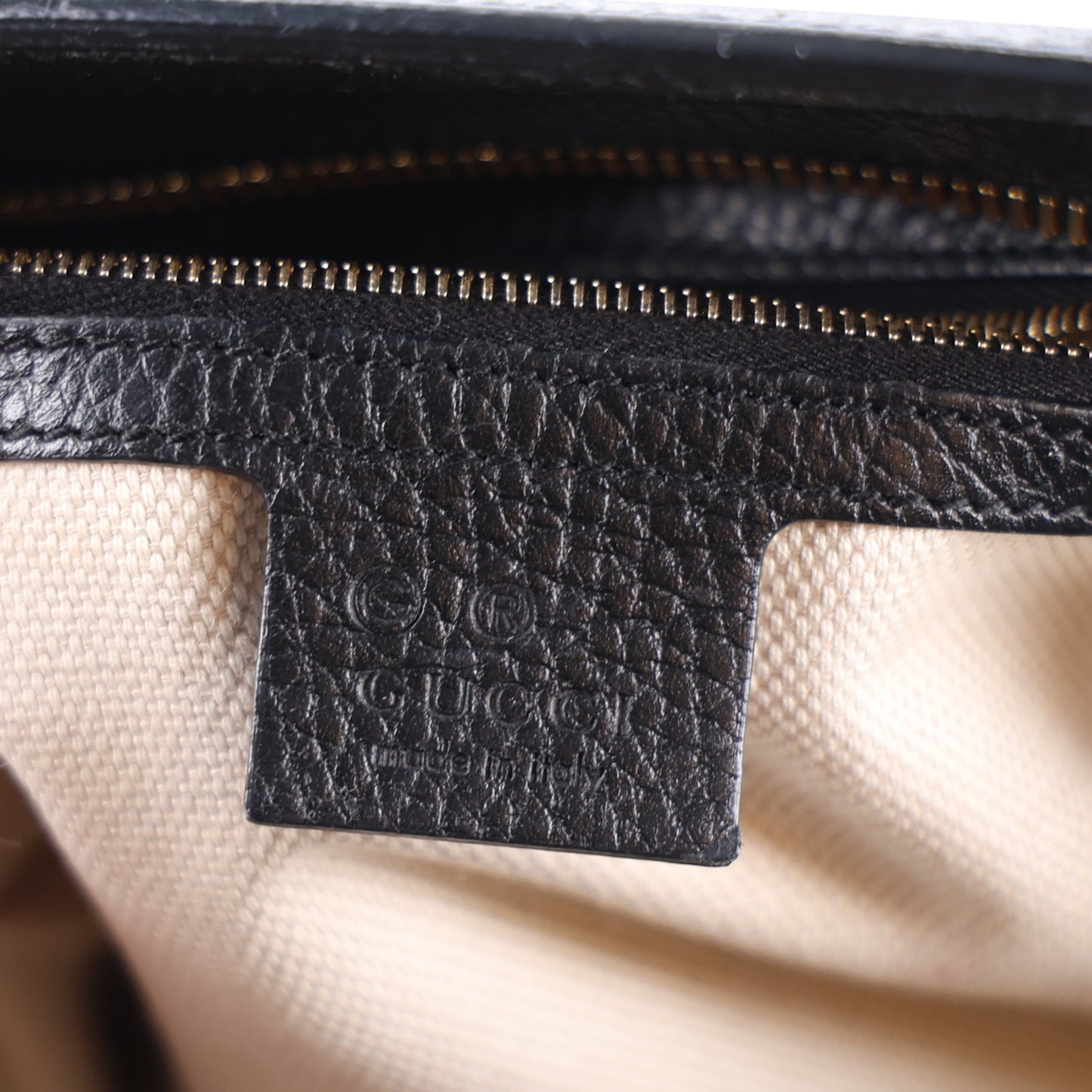 Pebbled Calfskin Medium Soho Top Handle Satchel Black