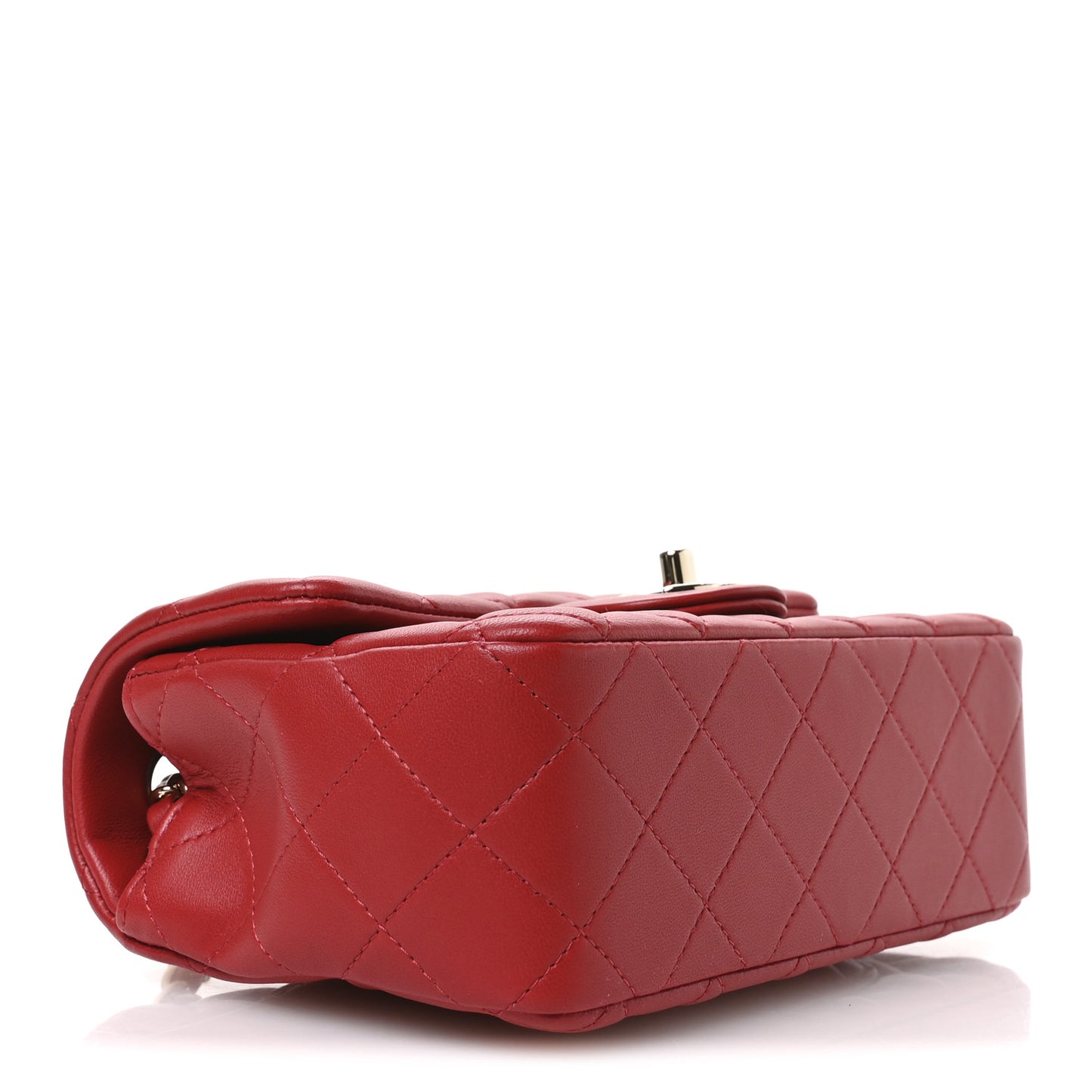 Lambskin Quilted Mini Rectangular Flap Red