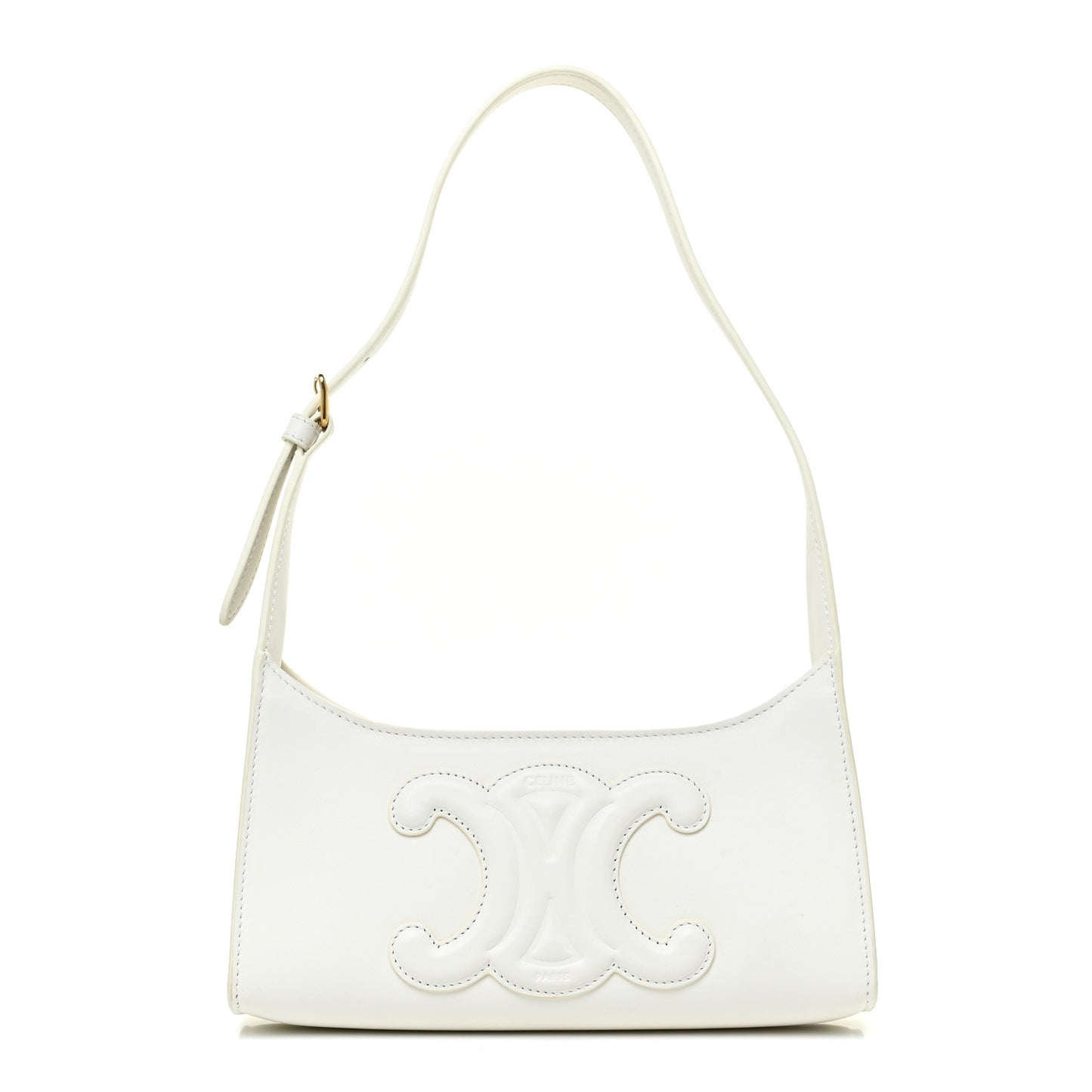 Smooth Calfskin Cuir Triomphe Shoulder Bag White
