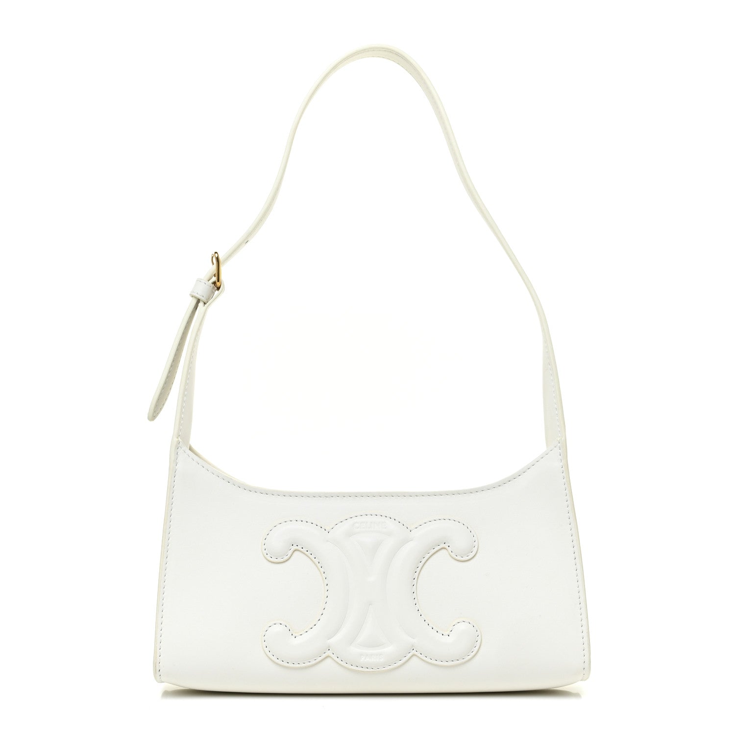 Celine Smooth Calfskin Cuir Triomphe Shoulder Bag White 1 of 21