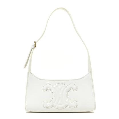 Celine Smooth Calfskin Cuir Triomphe Shoulder Bag White 1 of 21