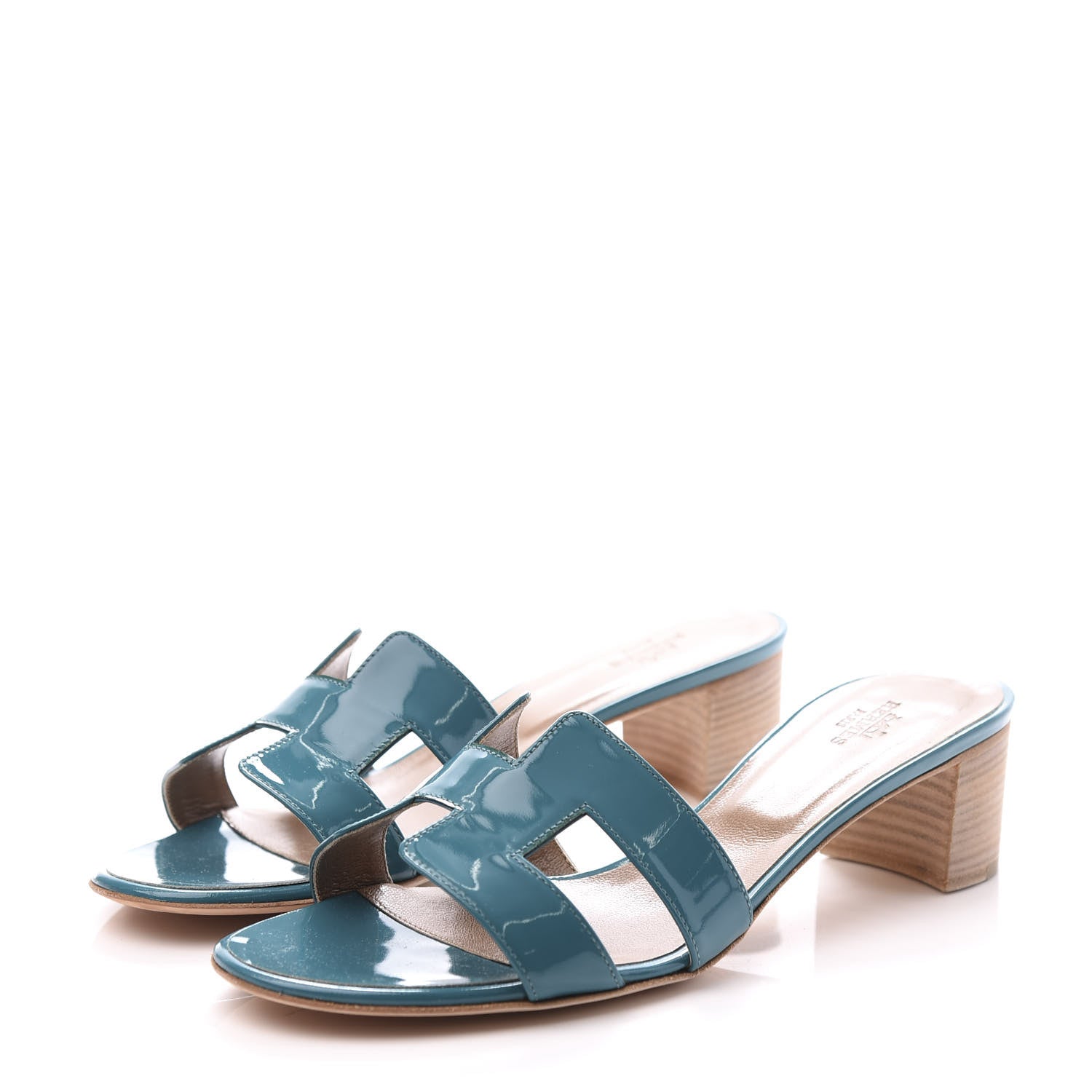 Hermes Patent Oasis Sandals 40.5 Lagon 2 of 10