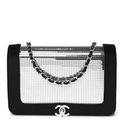 Chanel Velvet Mirror Embellished Boy Wallet On Chain WOC Argent 1 of 12