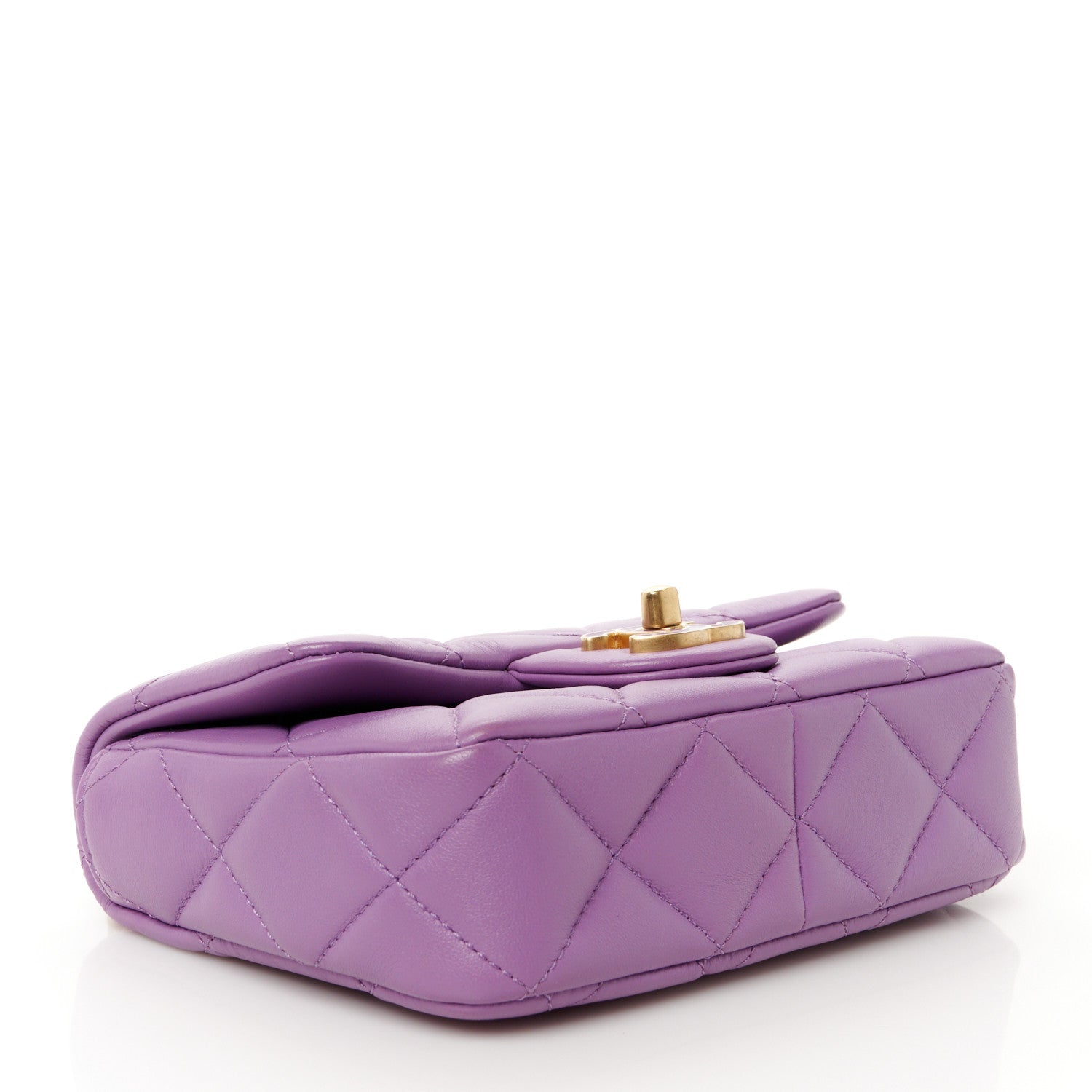 Chanel Lambskin Enamel Quilted Mini Pending CC Square Flap Purple 4 of 11