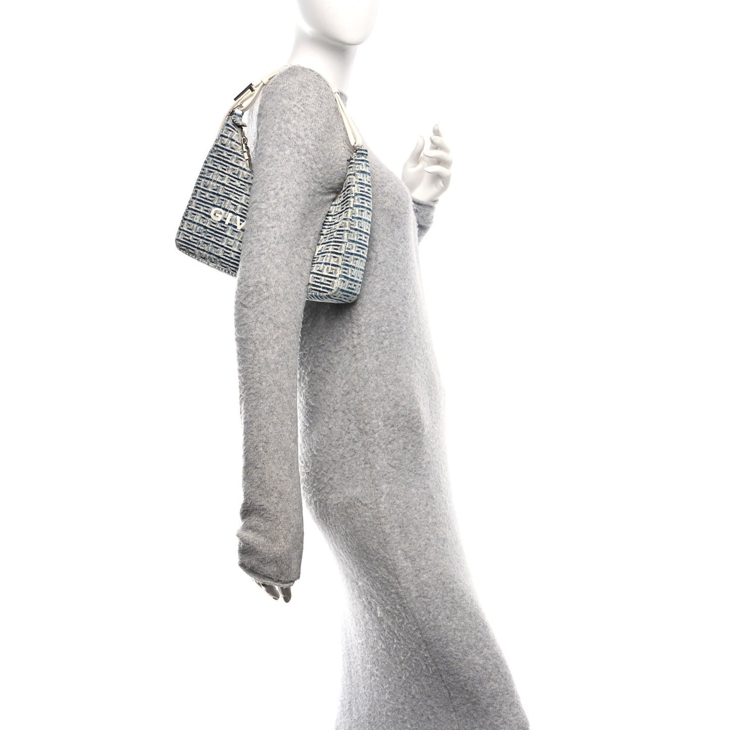 Denim 4G Logo Small Moon Cut Out Shoulder Bag Light Blue
