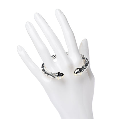 David Yurman Sterling Silver 14K Yellow Gold 7mm Cable Classics Bracelet 2 of 4