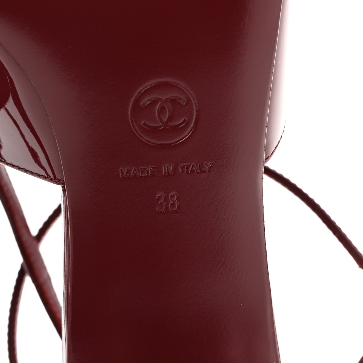 Chanel Patent Calfskin Cap Toe CC Slingback Pumps 38 Dark Burgundy 8 of 10