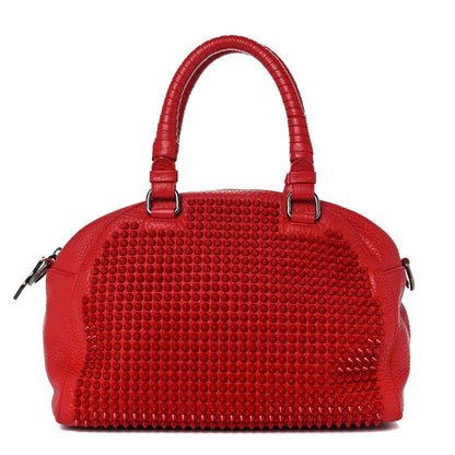 Christian Louboutin Grained Calfskin Studded Panettone Bowling Bag Red 1 of 17