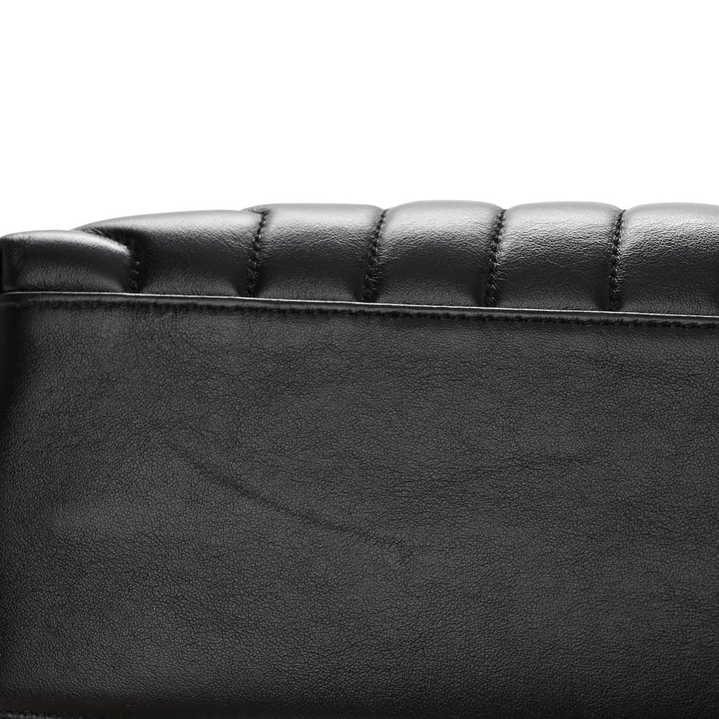 Calfskin Y Quilted Monogram Monochrome Medium Loulou Chain Satchel Black
