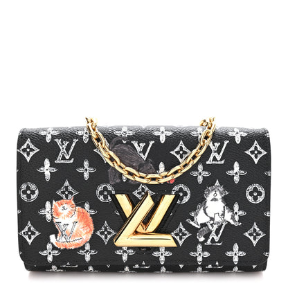 Louis Vuitton Catogram Twist Chain Wallet Black 1 of 9