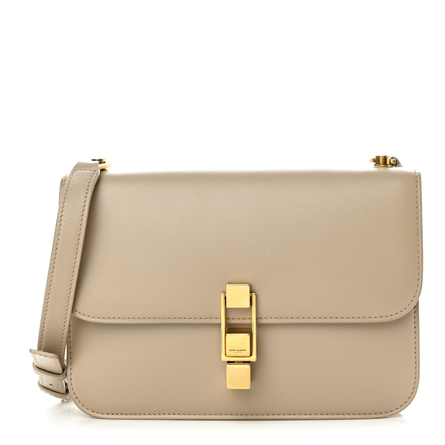 Saint Laurent Smooth Calfskin Carre Satchel Dark Beige 1 of 15