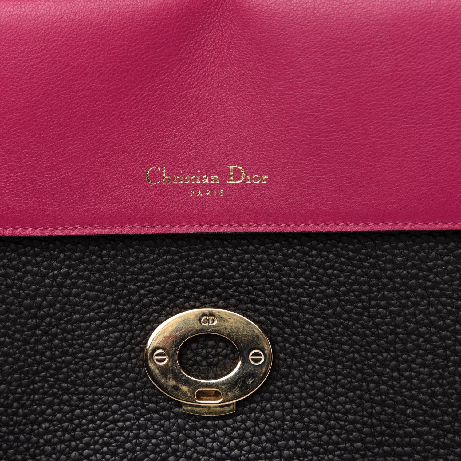 Christian Dior Bullcalf Medium Be Dior Flap Black Fraise 8 of 12