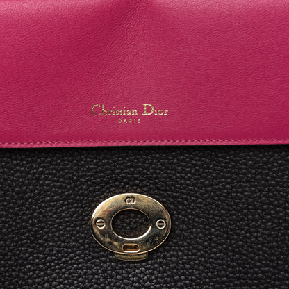 Christian Dior Bullcalf Medium Be Dior Flap Black Fraise 8 of 12