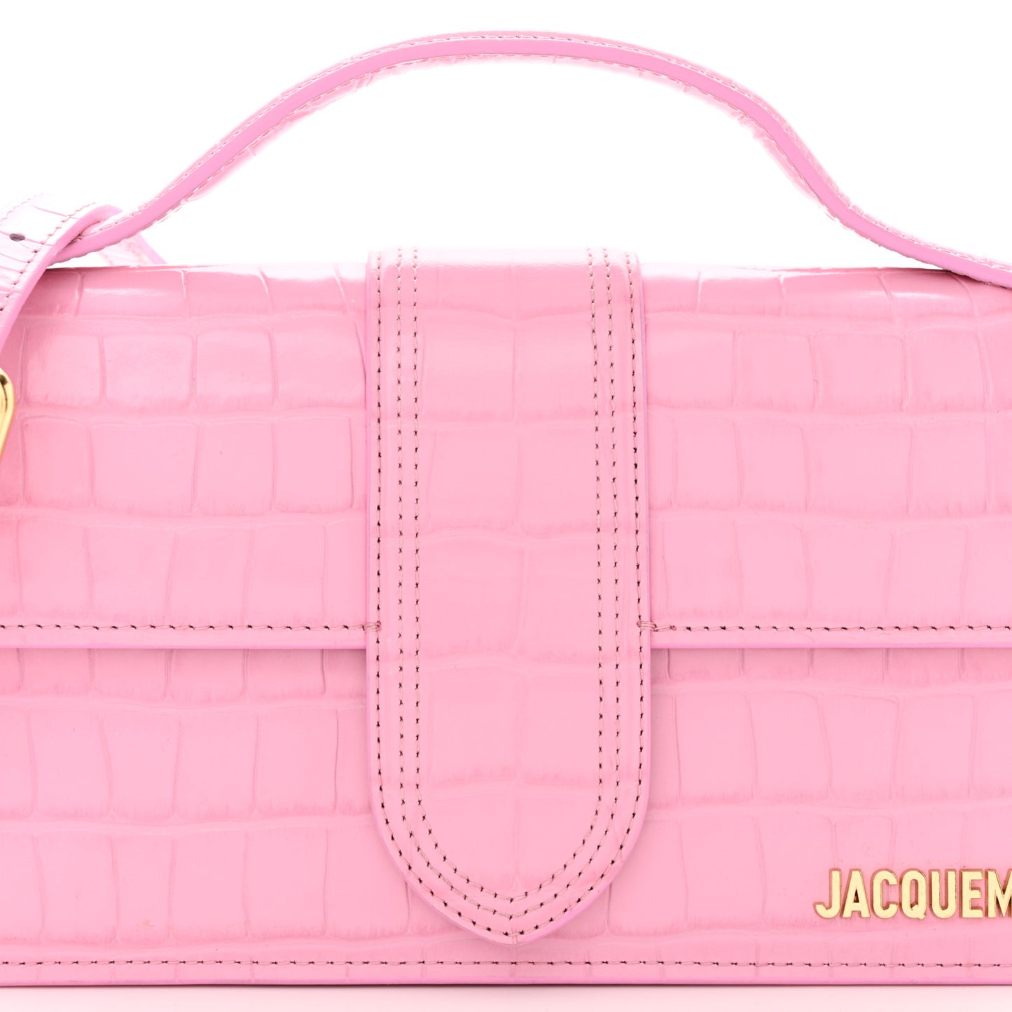Calfskin Crocodile Embossed Le Grand Bambino Pink