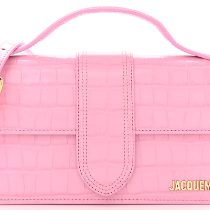 Jacquemus Calfskin Crocodile Embossed Le Grand Bambino Pink 7 of 13