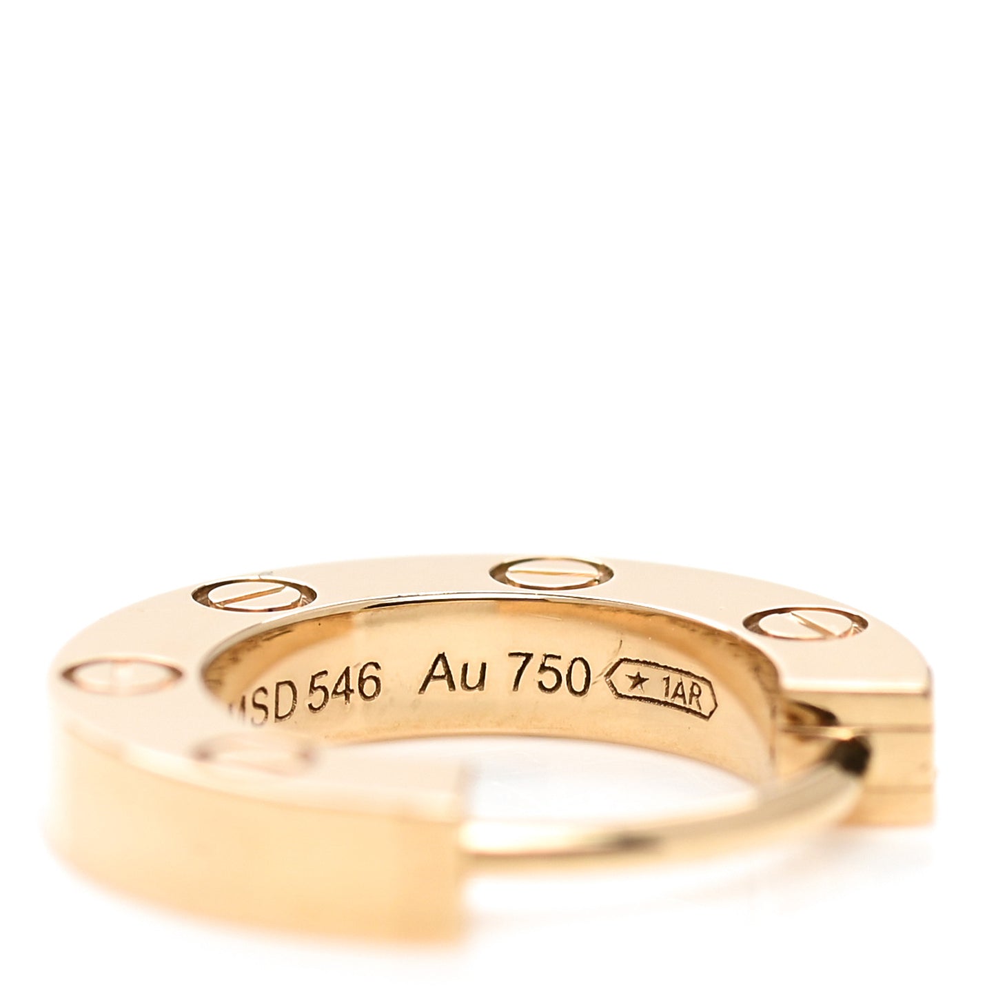 18K Yellow Gold Single LOVE Hoop Earring