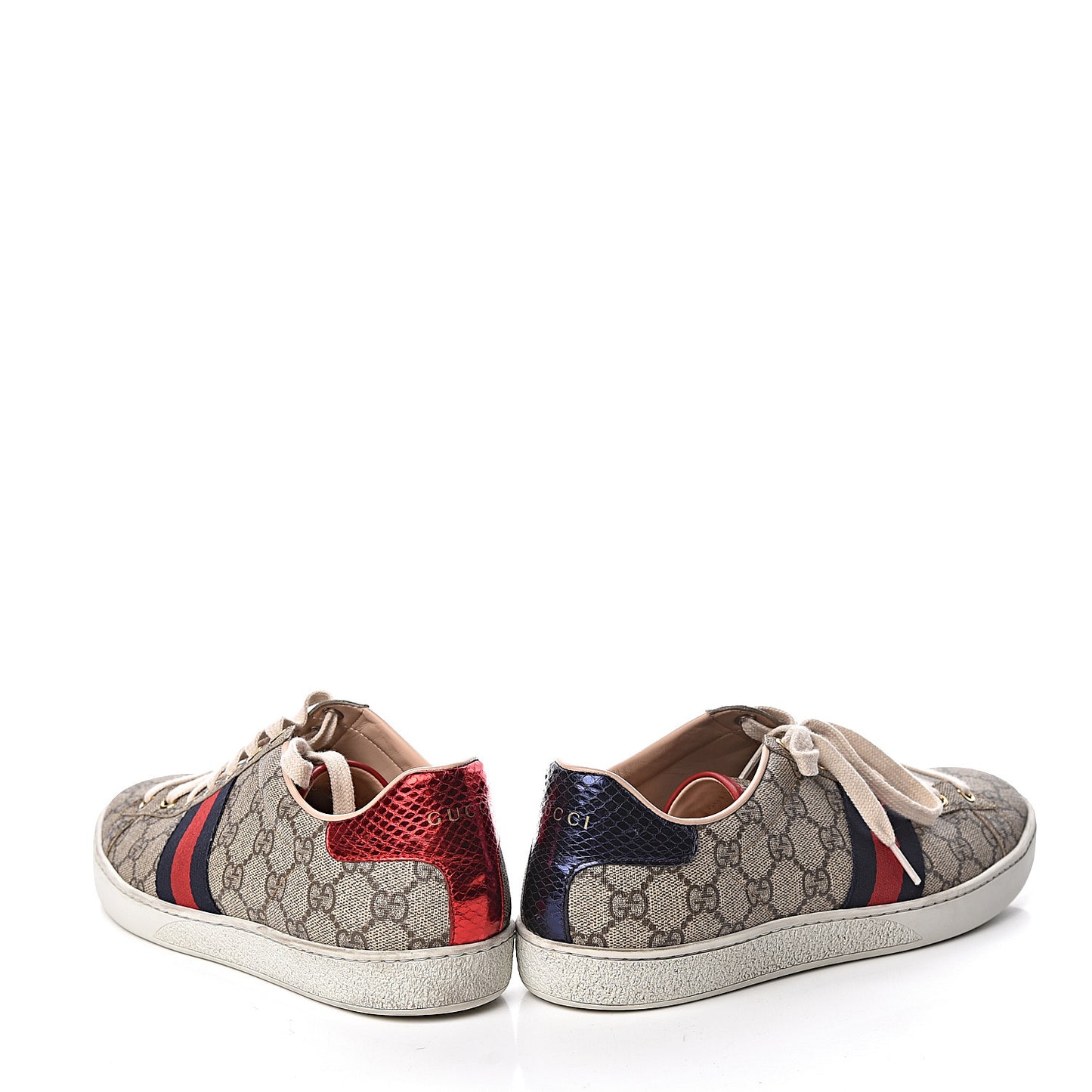 GG Supreme Monogram Womens Ace Low-Top Sneaker 42 Beige