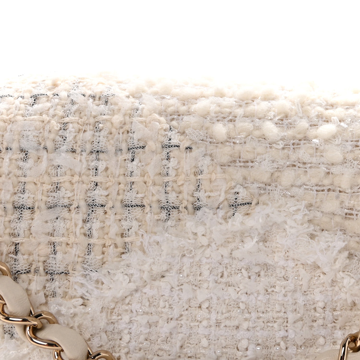 Chanel Tweed Patchwork Medium Double Flap White 8 of 10