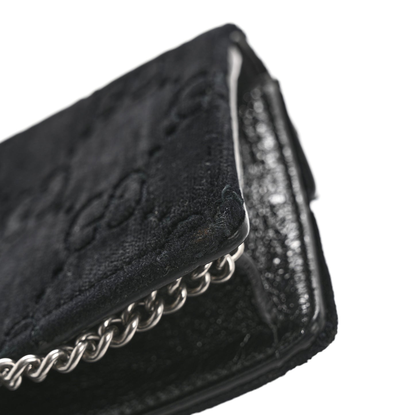 Velvet GG Monogram Super Mini Dionysus Shoulder Bag Black
