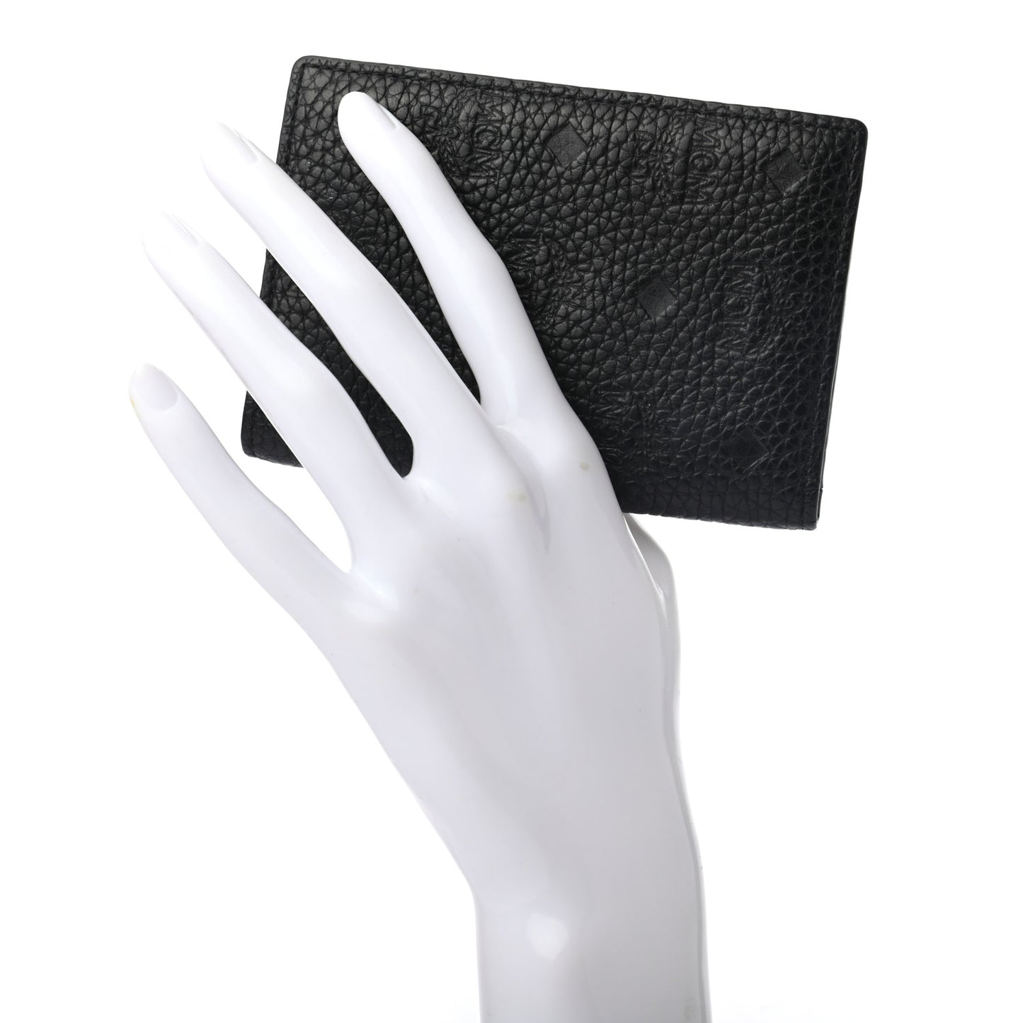 Calfskin Ottomar Monogram Mini Bi-Fold Card Wallet Black